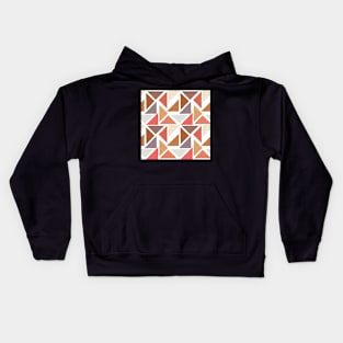 Mid Mod Triangles Peach Gold Kids Hoodie